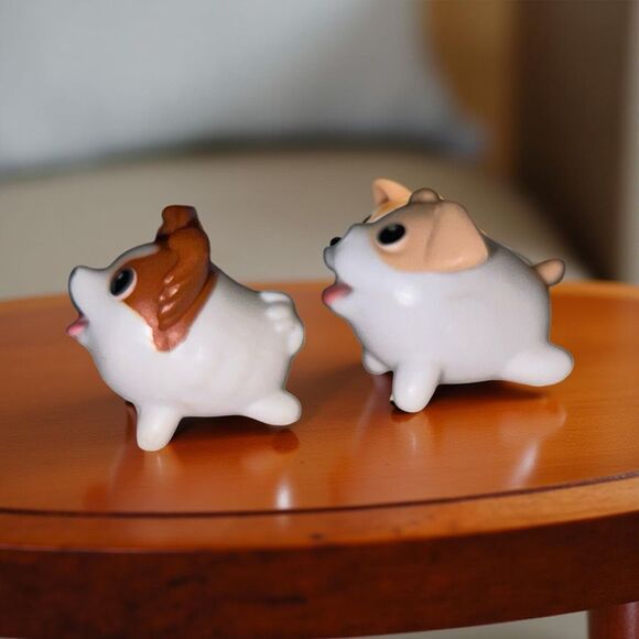 Chubby Puppies Jack Russell Terrier & Papillon Mini Dog Figures B16 - Picture 2 of 5